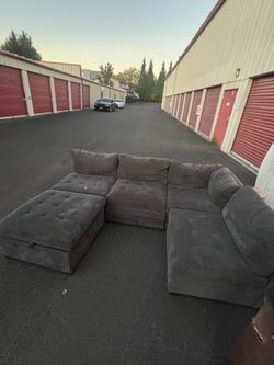 Gray sectional couch