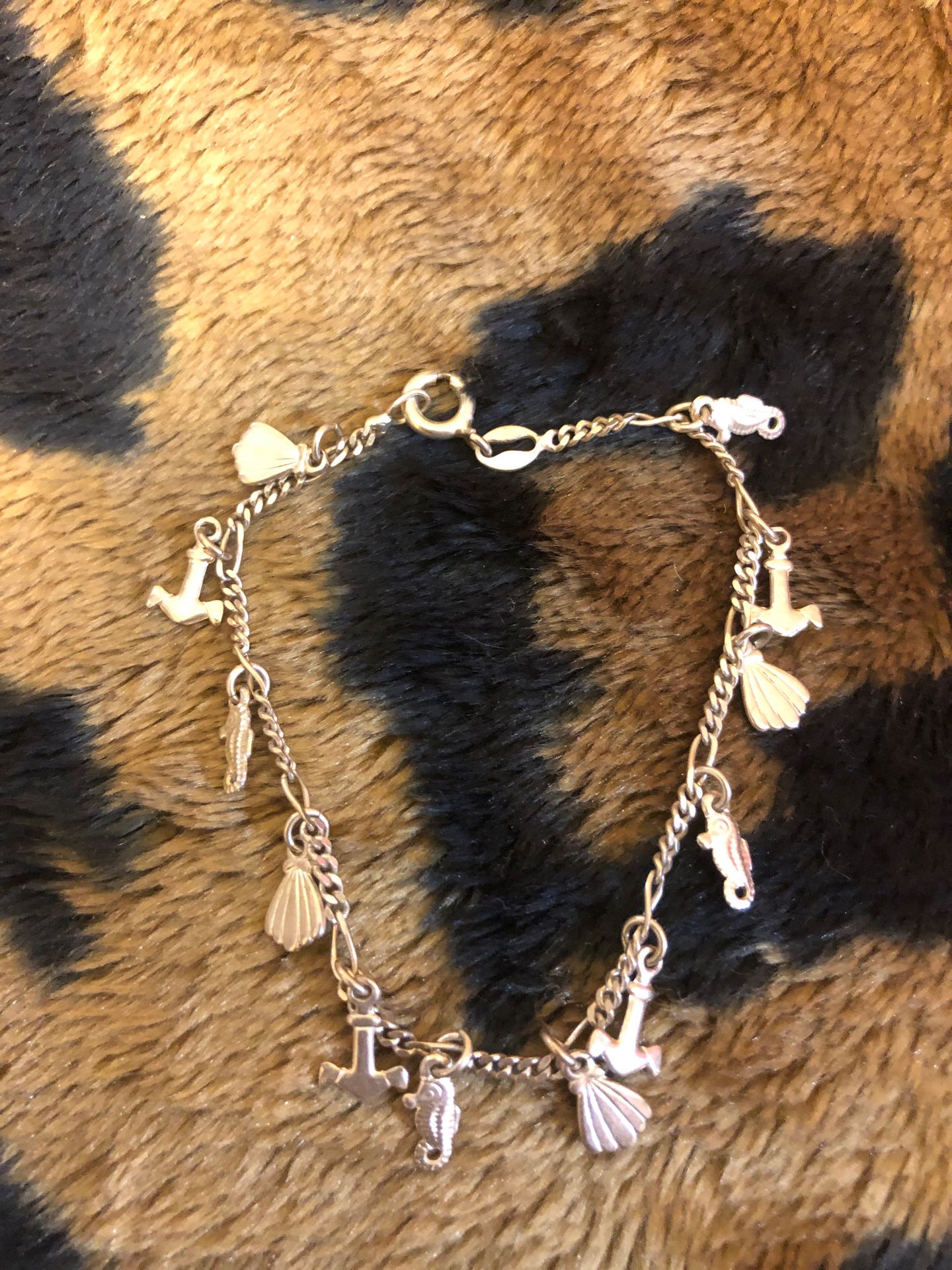 Italian sterling silver sea inspired charm bracelet.