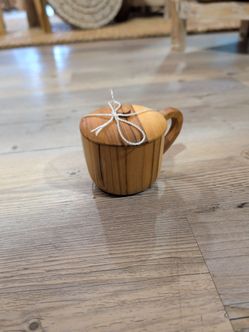 Handcrafted Wooden Mug with Lid