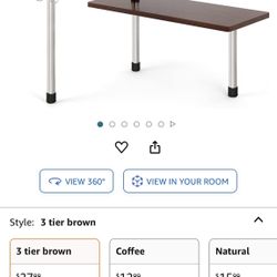 3 Tier Corner Shelf, Adjustable Storage 