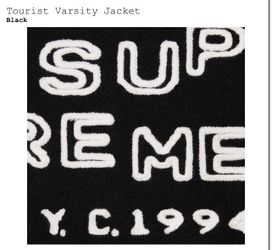 Supreme Cactus Plant Flea Market Tourist Varsity Jacket Black