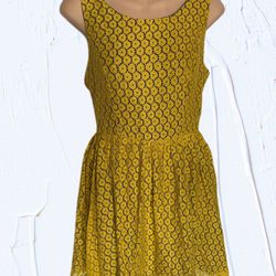 ModCloth Yellow + Navy Cutout Dress 