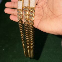 14mm 22in Cuban Link Chain Gold 14k Gold Plated 