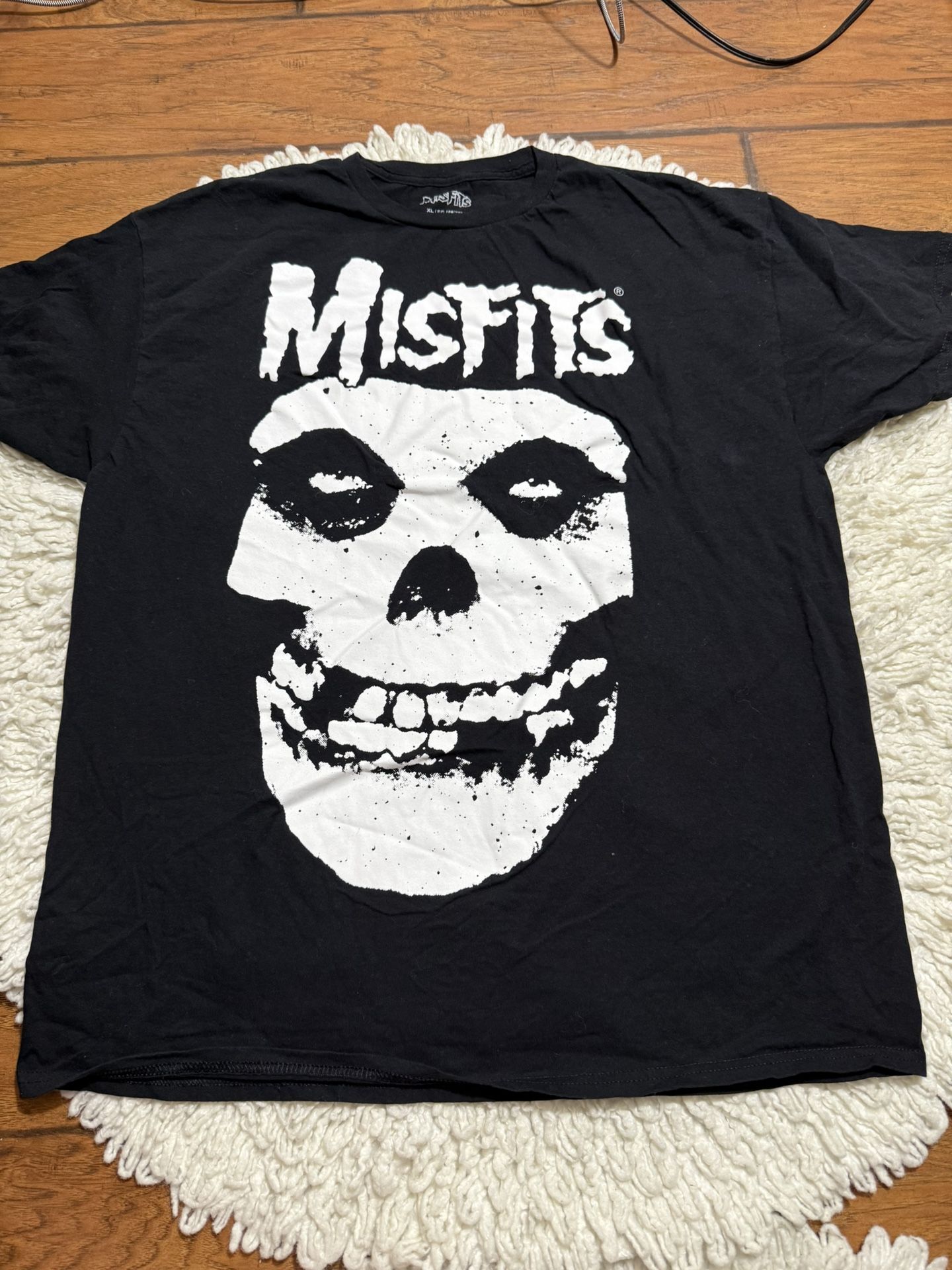 Punk Rock Band Misfits Black/white Skull T Shirt Size extra large