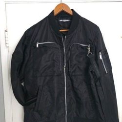 Men's Karl Lagerfeld Jacket Bomber XL Black Luxury