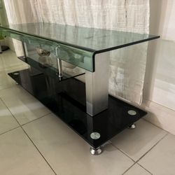 Modern TV Stand With Hanging Shelf.  Fits Up to 65” TV