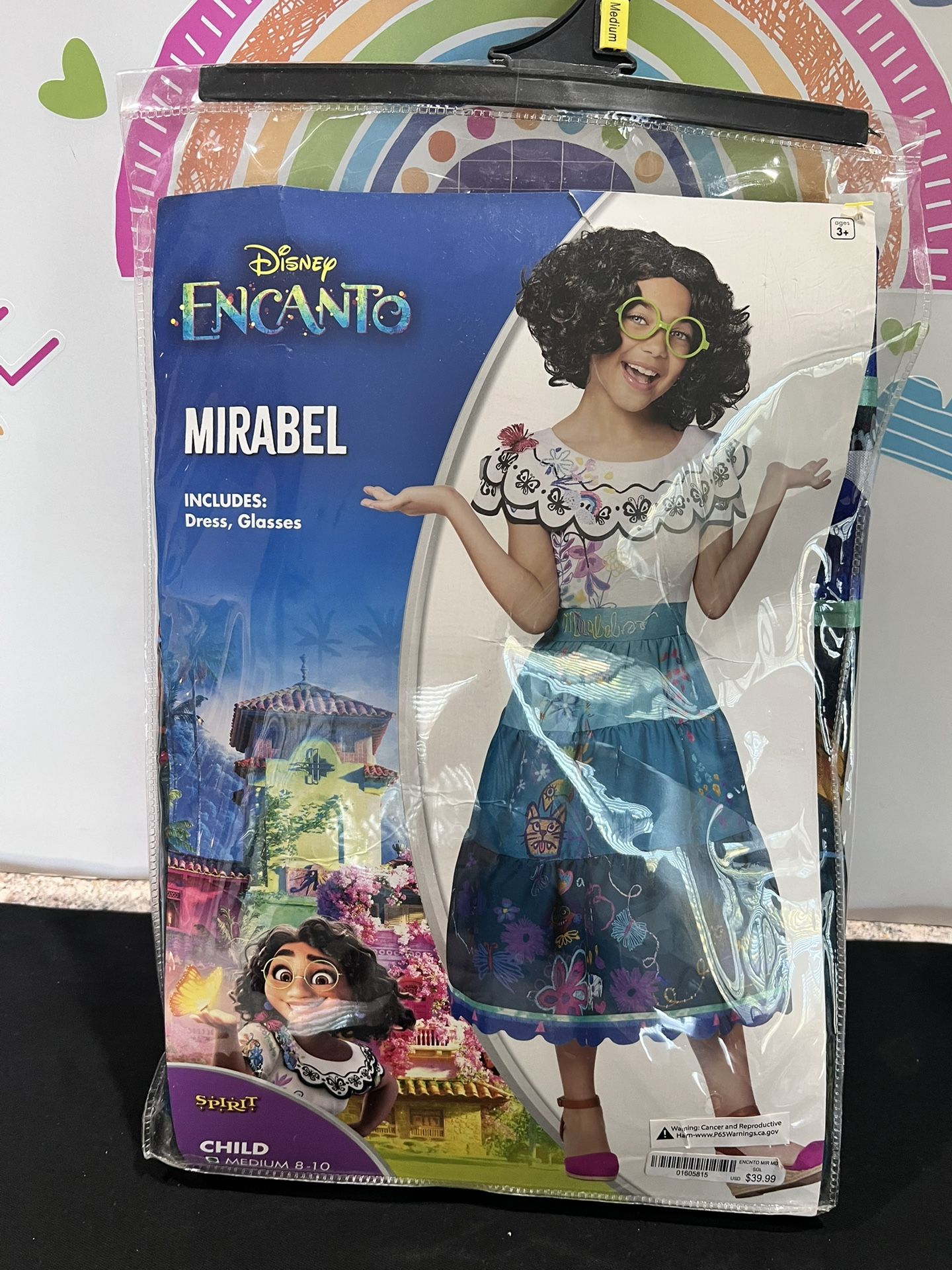 HALLOWEEN COSTUME - DISNEY MIRABEL FROM ENCANTO - SIZE MEDIUM 10-12 - BRSND NEW - DRESS AND GLASSES