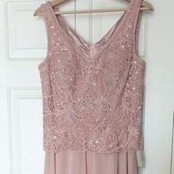Cameron Blake Gown- Blush- Pink Rhinestones- Size 10