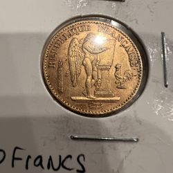 1876 20 Francs Gold Coin