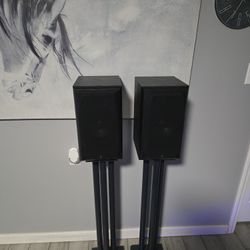 Pair Of Infinity Beta Alpha 20 Bookshelf Speakers With VTI Stands 