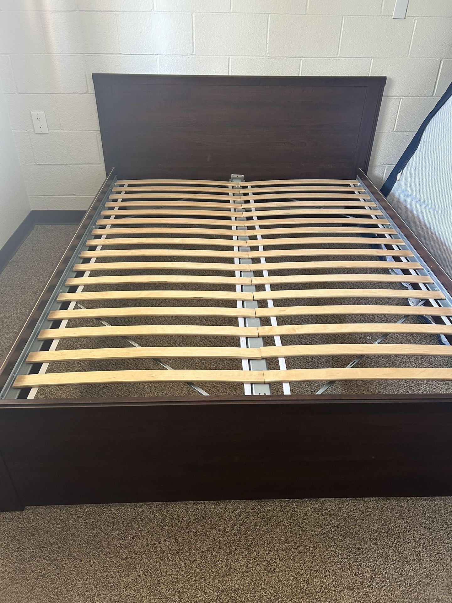 IKEA Bed Frame Queen With Headboard And Adjustable Bed Sides