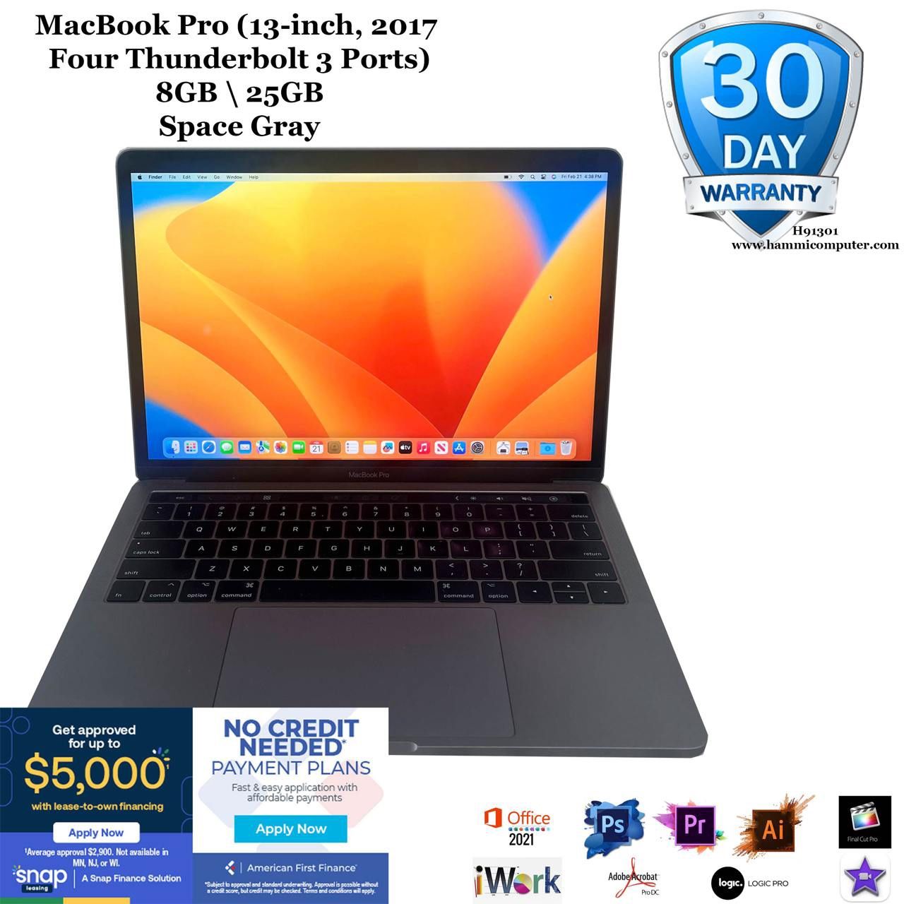 MacBook Pro "Core i5" 2.3 13" Mid-2017, 8GB, 256GB "H91380"