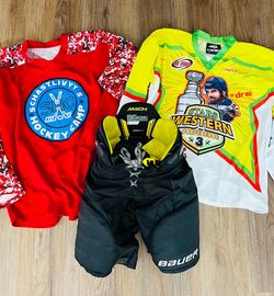 Amazing Kids Hockey Bauer Pants +New Jerseys