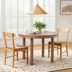 Northvale Round Wood Dining Table Gray Wash Wood - Threshold designed with Studio McGee