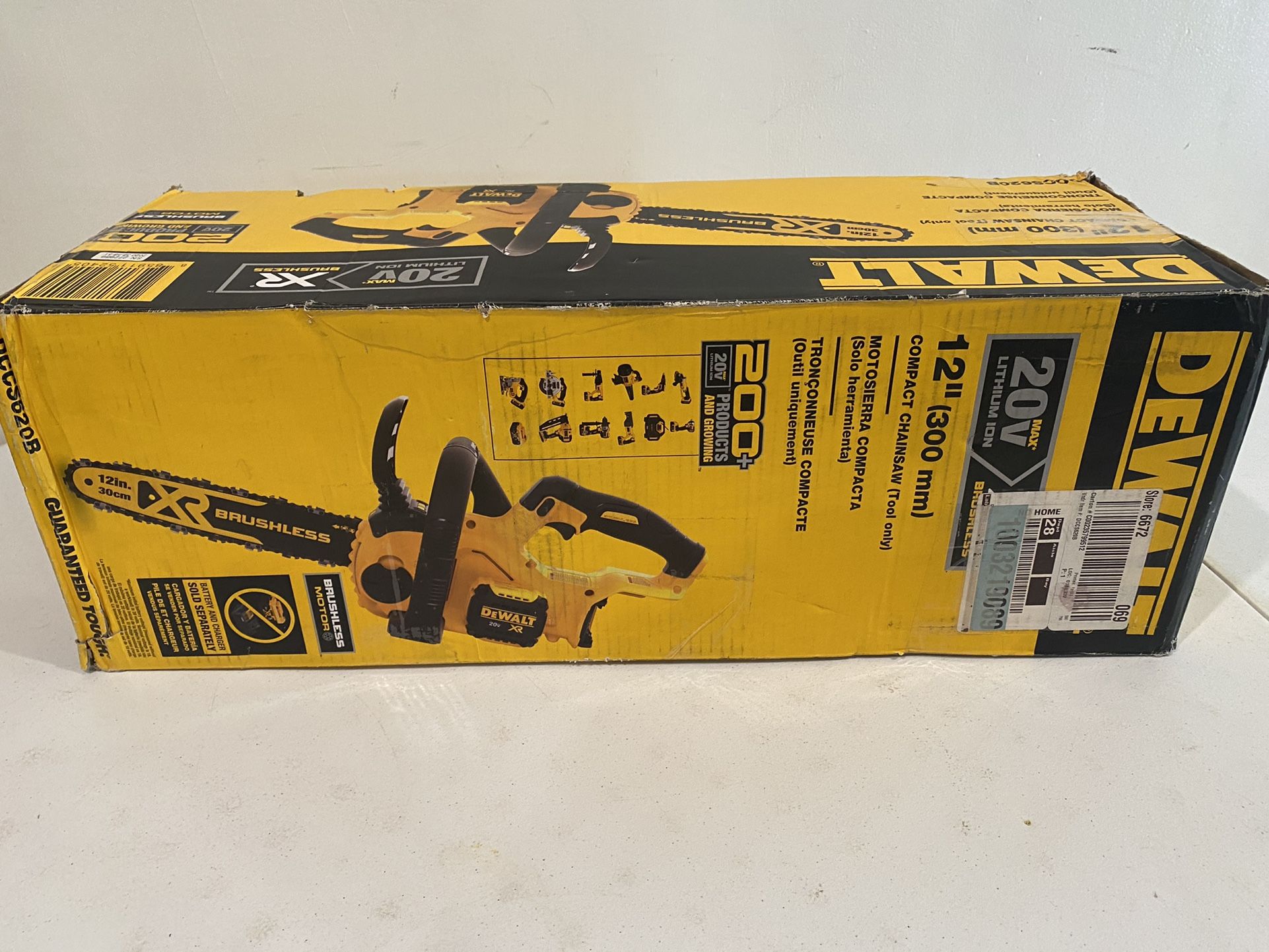 DEWALT 12 in. 20V MAX Lithium-Ion Cordless Brushless Chainsaw (Tool Only)