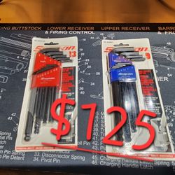 Snap-on Tools NEW 24pc Metric & SAE L-Shaped Ball Hex Wrench Sets