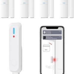 Home Alarm System 5-Piece kit, Door Window Sensors WiFi Alarm System for Kids Safety, Smart Wireless Home Alarm Security System DIY, No Contract, App 