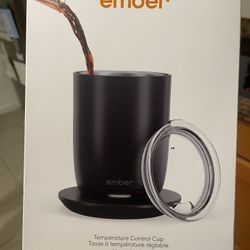 Ember Temperature Control Smart Cup, 14 oz, App-Controlled Heated Coffee Cup, Includes Lid, Espresso Mug with 2.5 hr Battery Life, Black