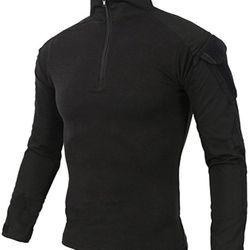 Long Sleeve Military Tactical Shirt Black, XL *BRAND NEW*