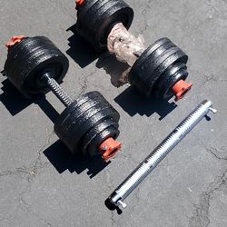 105 Lbs Adjustable Dumbbells Cast Iron Black $120