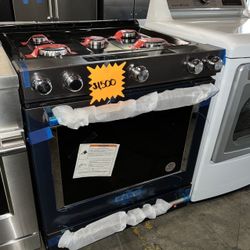 Kitchen Aid Black Stainless Steel Slide In Stove W8 Y