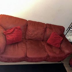 Red Couch + Loveseat