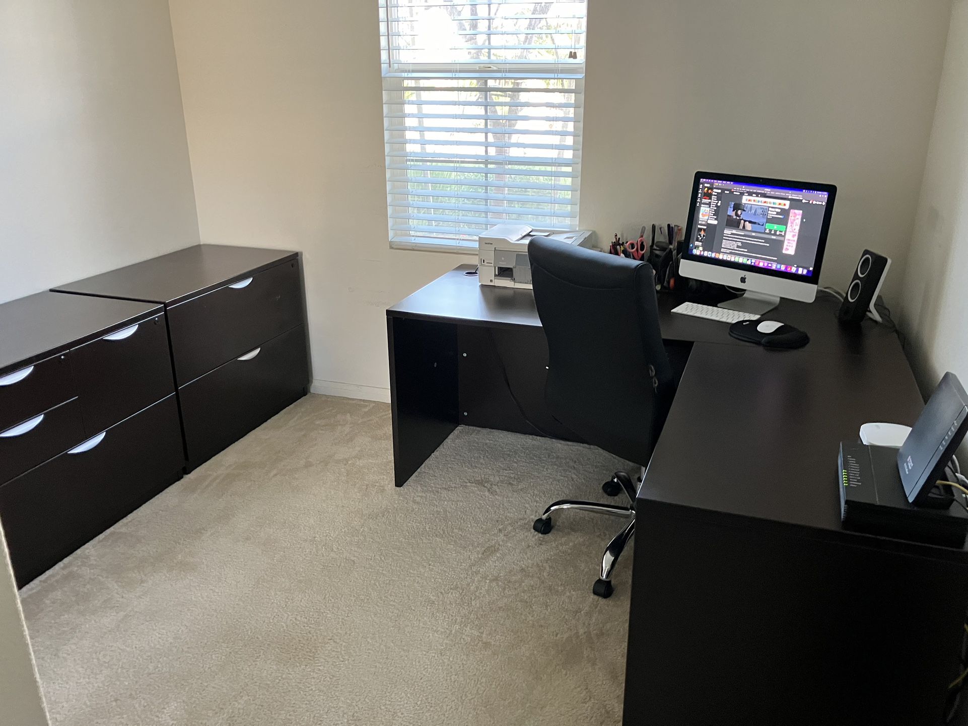 Office Desk With Cabinet And Chair 