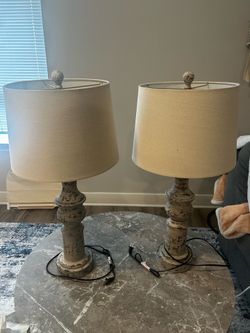Pair of farmhouse lamps