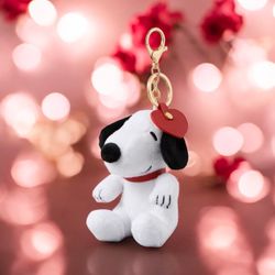 American Eagle AE Peanuts Snoopy Plush Bag Charm Keychain NWT