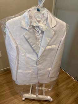 Boys White Tuxedo Suit Set Size 12