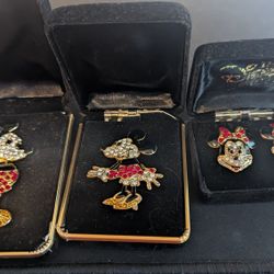 Mickey and Minnie Mouse Pendants and Earring