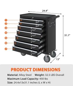 7-Drawer Rolling Tool Cabinet Cart