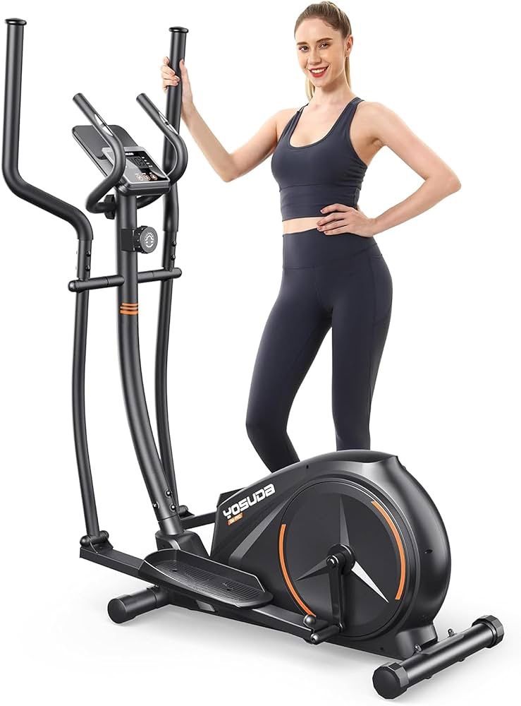 Magnetic Elliptical Machine with Upgraded 14"" Stride, Elliptical Exercise Machine for Home Use with Hyper-Quiet Drive System,16 Resistance Lev