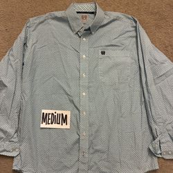Cinch men's blue geometric print western shirt