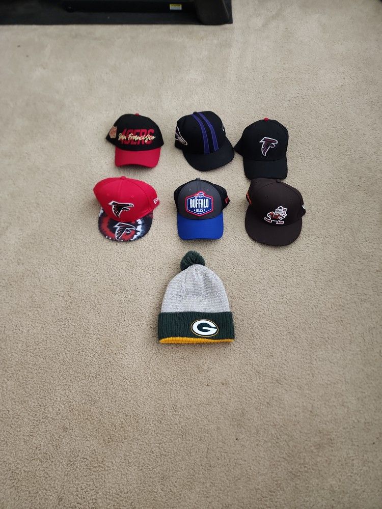 Assorted NFL hats
