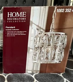 Kristella 1-Light Crystal and Chrome Pendant