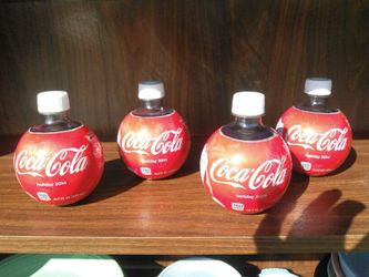 2014 Coca-Cola ornament plastic bottles.