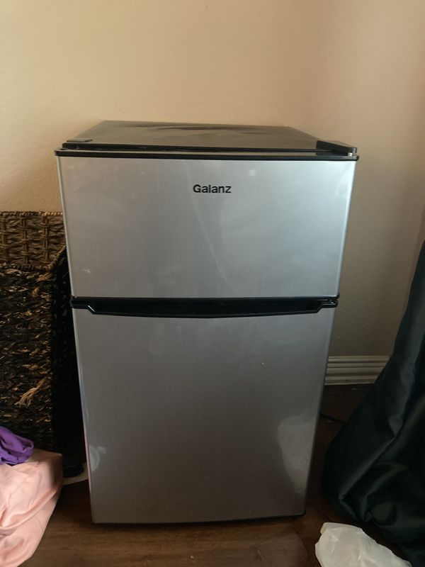 Galanz 3.1 Cu Ft Two Door Mini Fridge with Freezer GL31S5E, Stainless