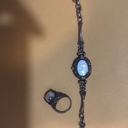 Vintage .925 Sterling Silver Watch + Pearl Ring Set