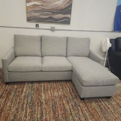 Want Quality? Brand New Byers Market Heather Grey Chaise Sofa (Tax included)
