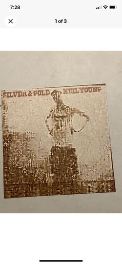 Neil Young Silver & Gold 2-Sided Promo Poster 12 x 12”