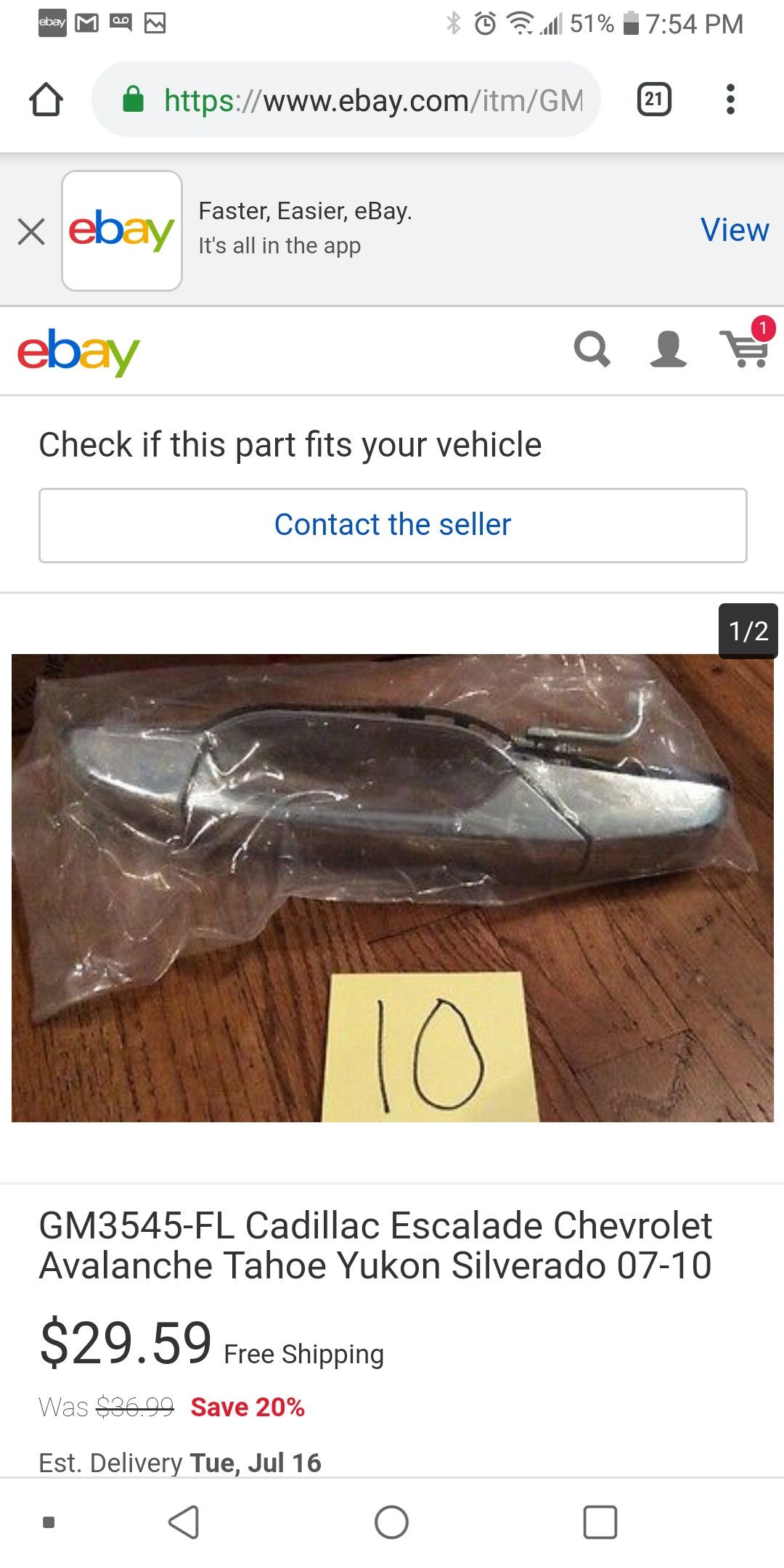 New door handle 10$! Gm mobile Avalanch truck 2013 up