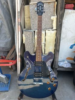 Blue electric guitar