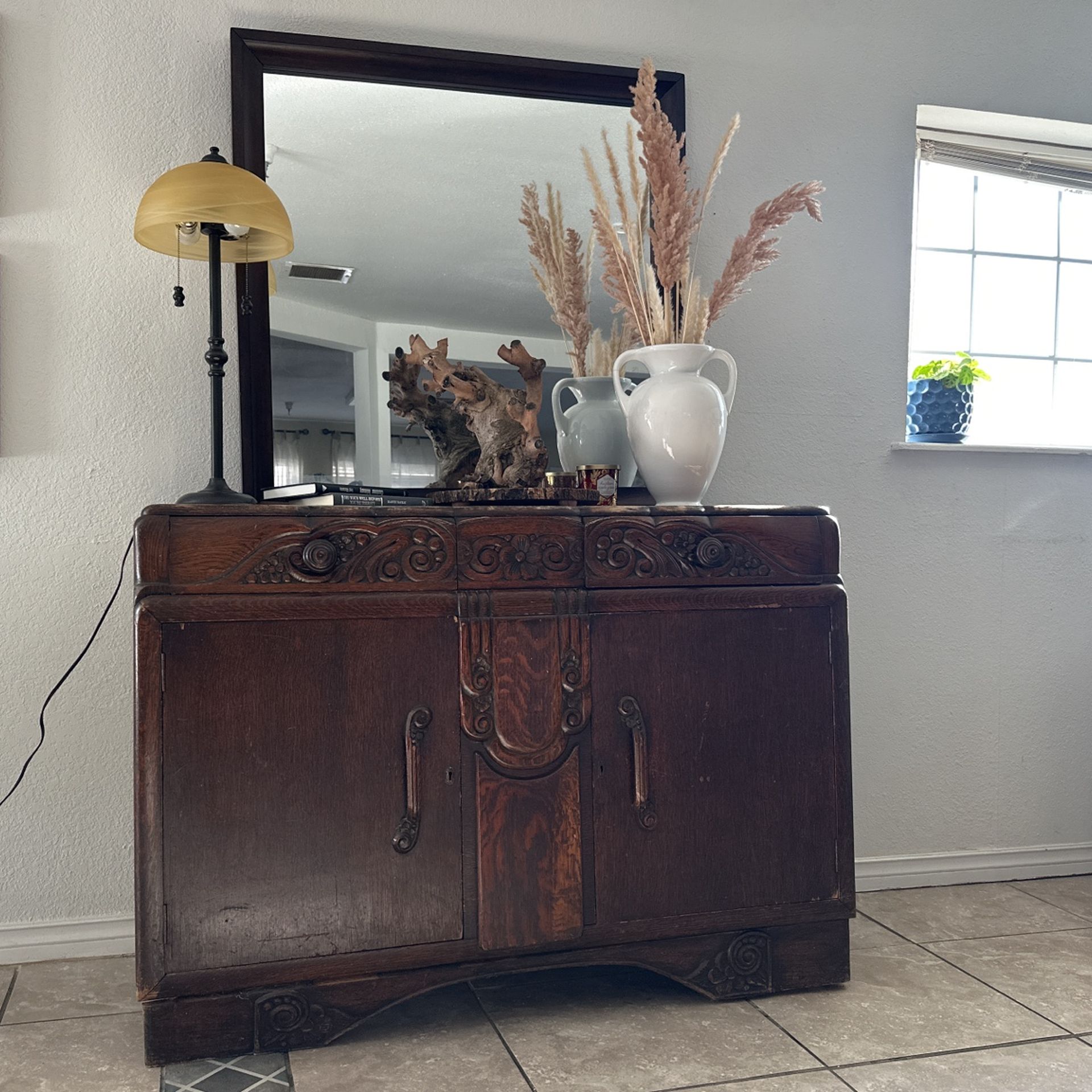 Antique Sideboard Cabinet Buffet 