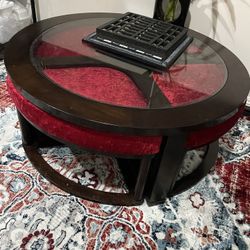 Coffee Table With Chairs Glass Spacesaver
