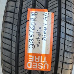 (1) MICHELIN PRIMACY A/S 225/60/18 LIKE NEW TIRE