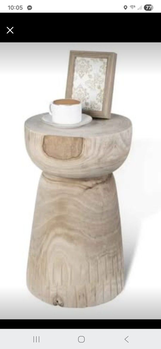 SWS HOME DECOR.:Wooden side table natural paulownia Round Design