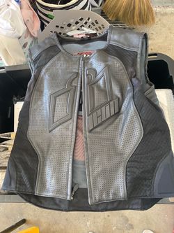 Icon leather motorcycle vest
