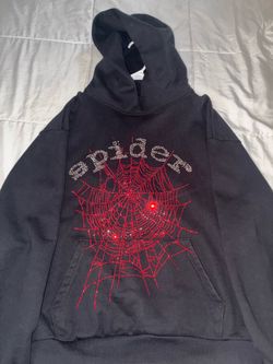 Red rhinestone spider hoodie