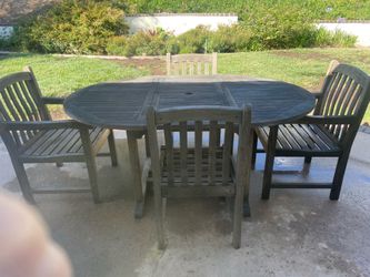 Outdoor Green Heights Teak Table - adjustable